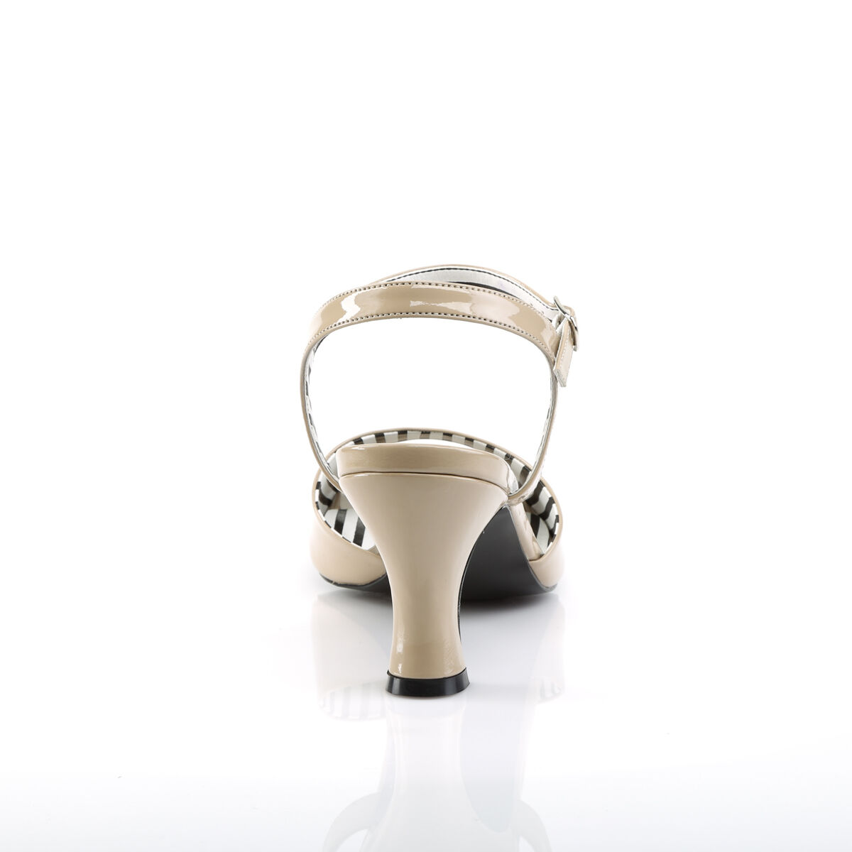 Pleaser JENNA-09 Peep Toe Sandalen Creme Lackleder EU 39