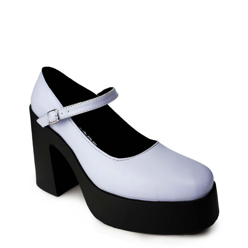 ALTERCORE DARKENDA LAVENDA Vegan – Plateau-Schuhe in Lavendel, Platform-Schuhe, Blockabsatz, Mary Jane, Platform, hellblau