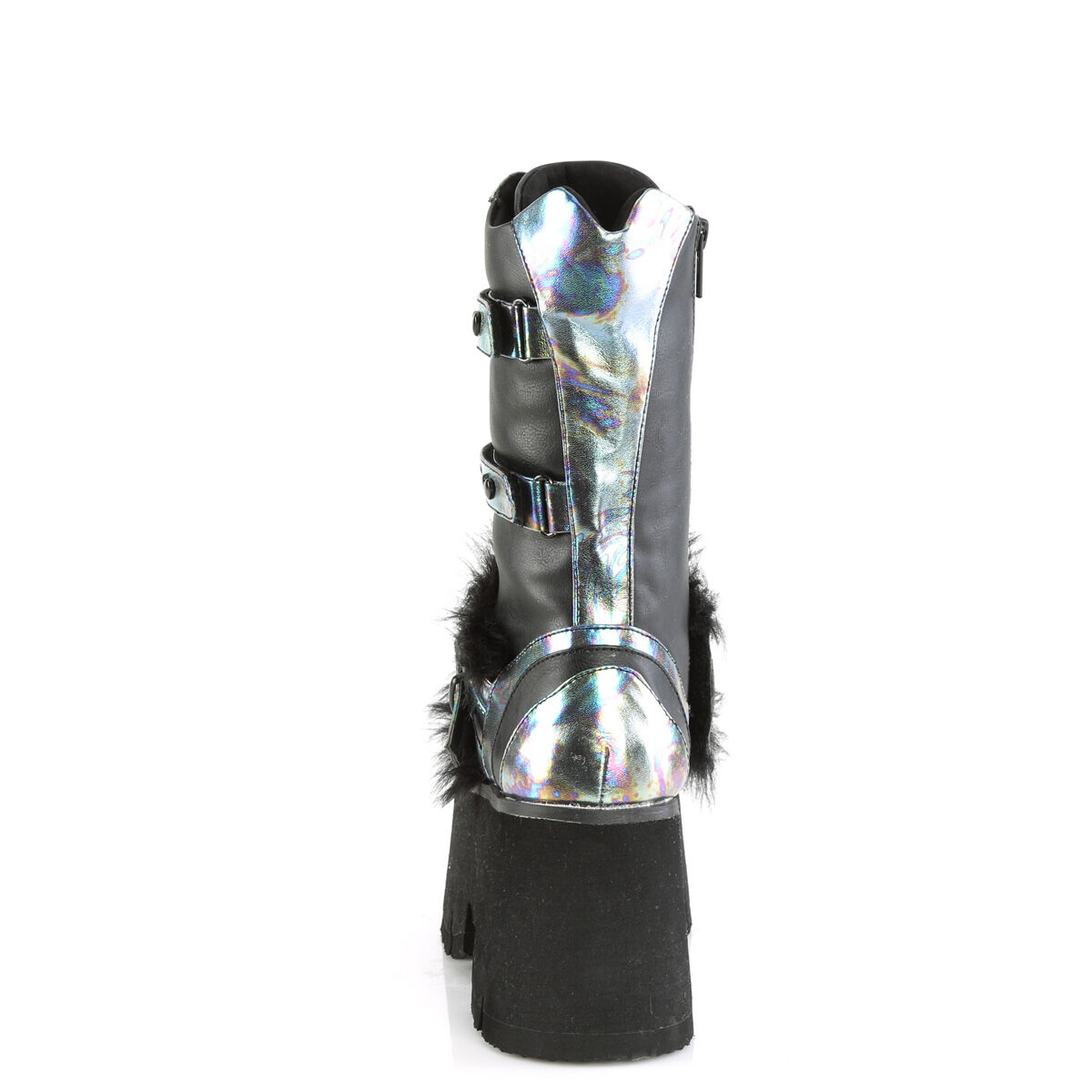 DemoniaCult ASHES-120 Mid Calf Stiefel Schwarz Vegan - Grün - Multi EU 36