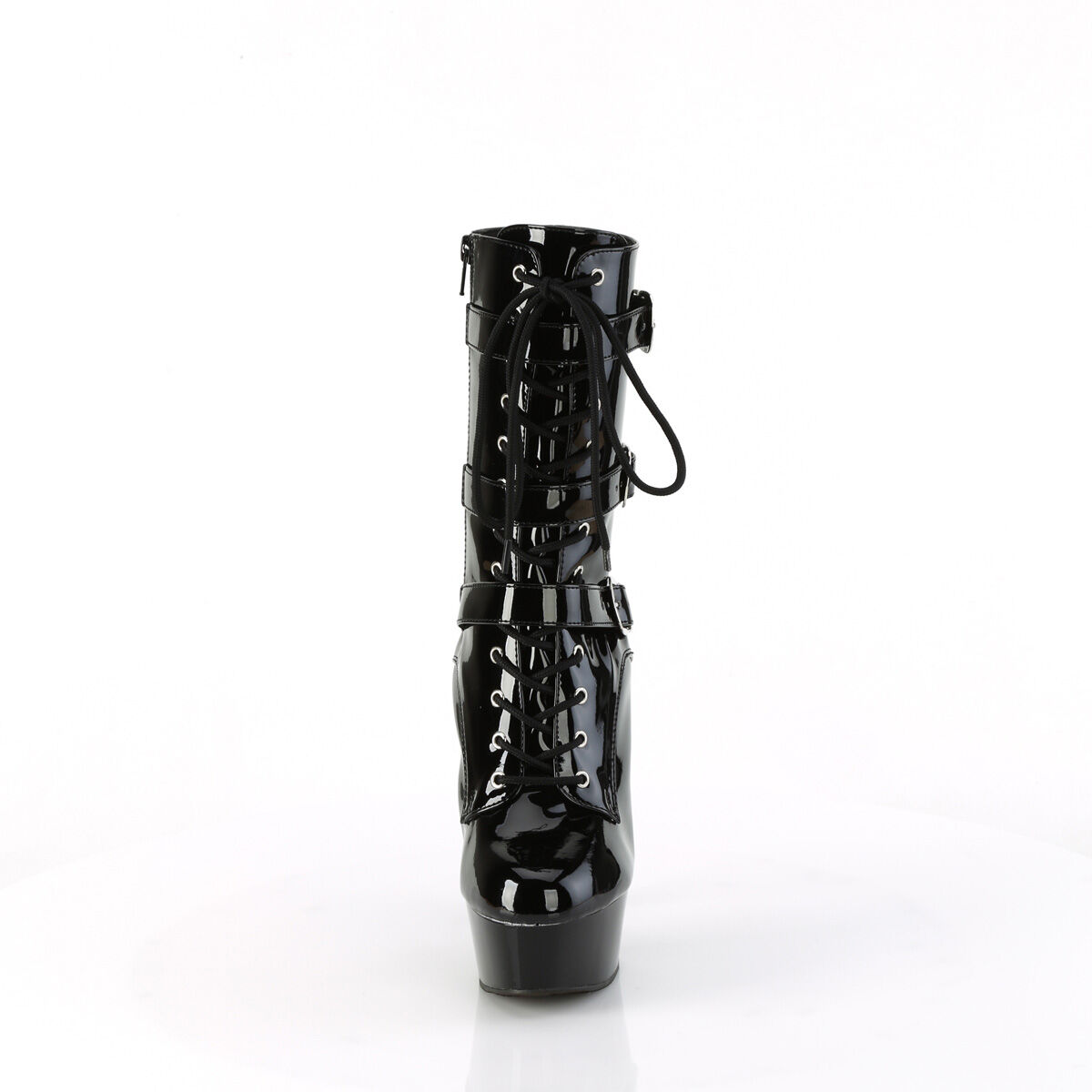 Pleaser DELIGHT-1043 Damen Stiefelette Schwarz Glanz EU 35