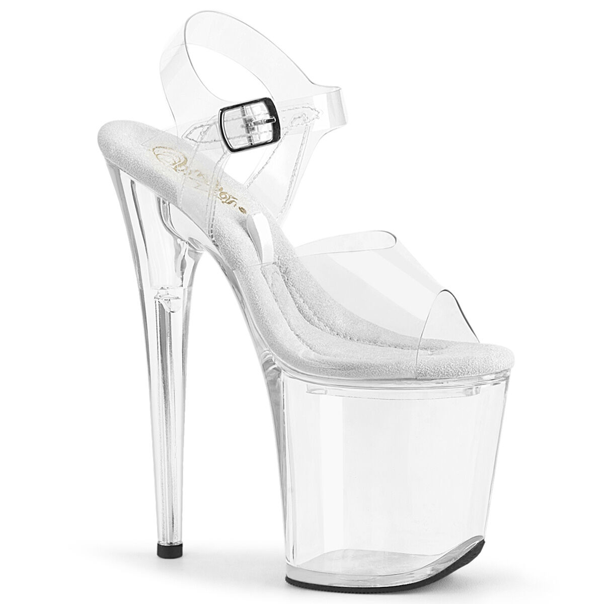 Pleaser TREASURE-808FLA Damen Sandale Transparent  EU 35