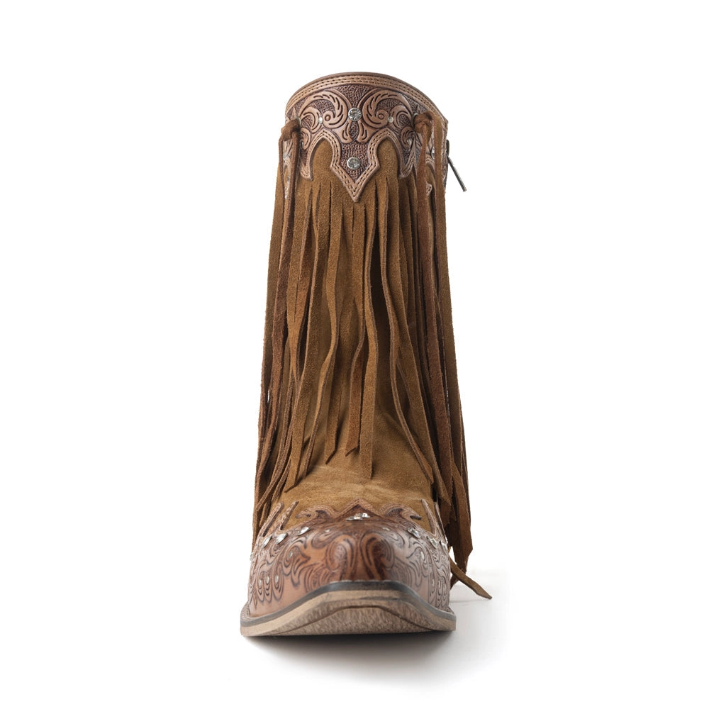 Kopie von MYRA Desert Angel Boho Western-Stiefelette Antik Weiß #1