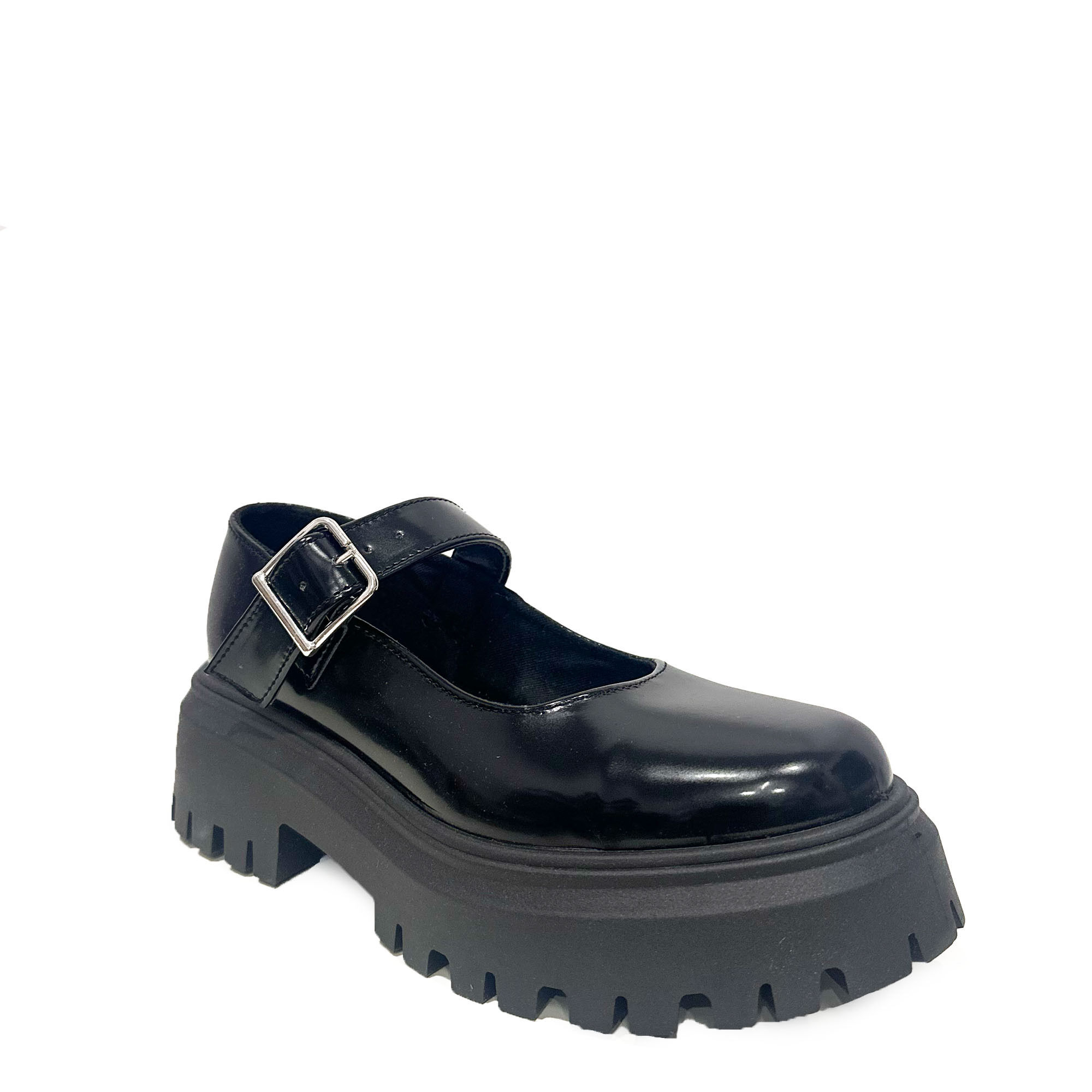 ALTERCORE WESTON VEGAN – Plateau-Schuhe mit Schnallen-Details in Schwarz, Schuh, Schwarz, Sandale, Gummisohle, Klettverschluss