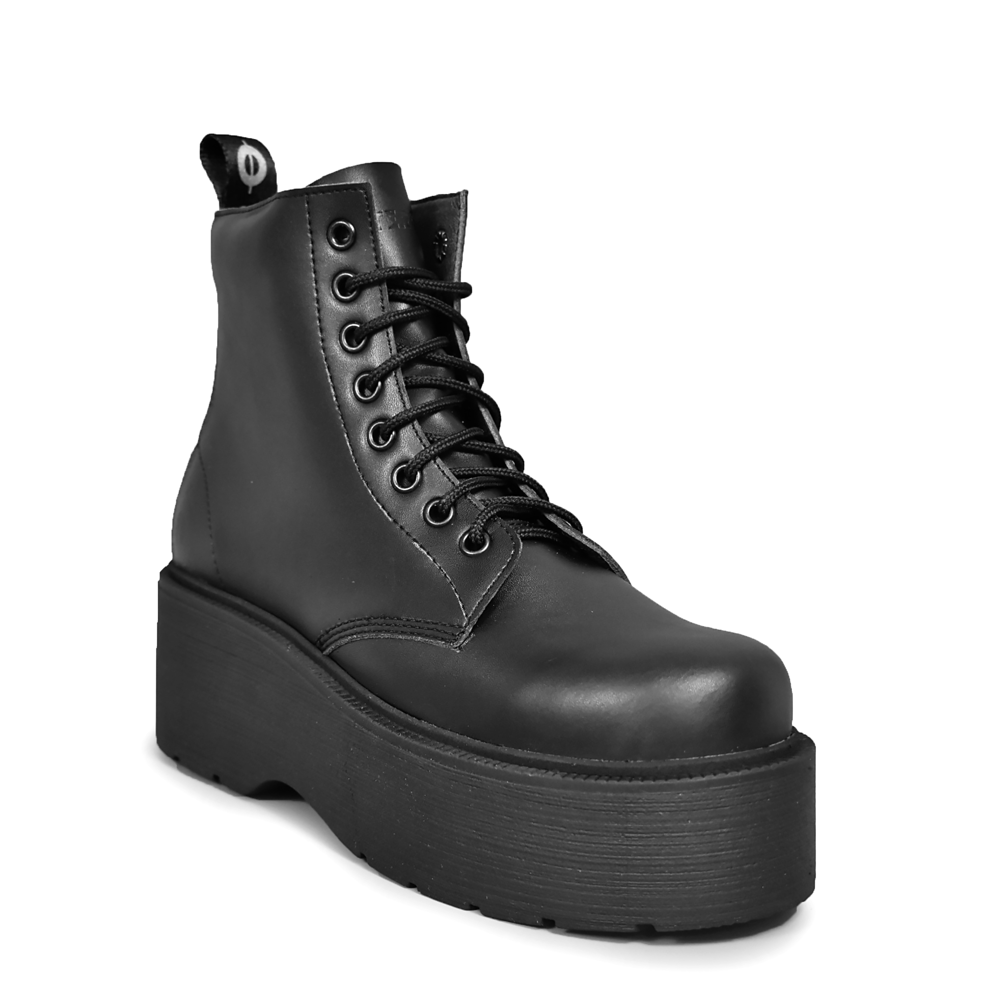 ALTERCORE ADARA VEGAN – Plateau-Schuhe in Schwarz, Stiefel, Stiefelknöchel, Schnürstiefel, Plateau, Schwarz