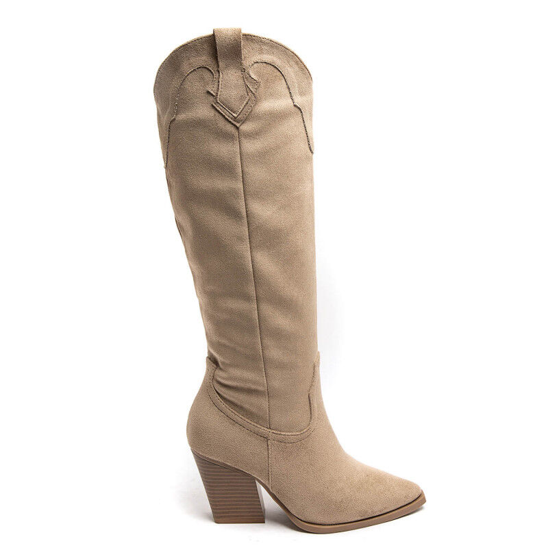 PEACHBOOTS Boho Western Boot Khaki veganes Rauhleder 41, Bekleidung, Schuhwerk, Schuh, Hoher Absatz, Stiefel