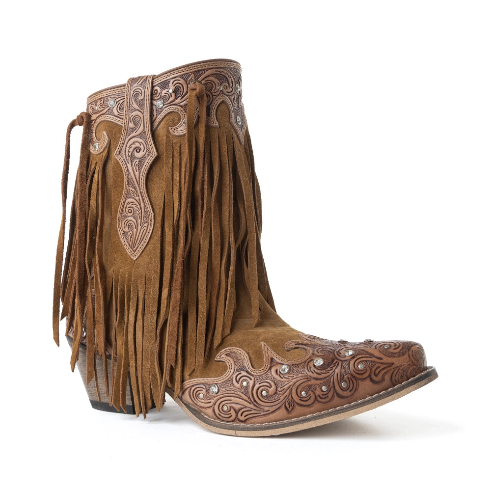 Kopie von MYRA Desert Angel Boho Western-Stiefelette Antik Weiß #1