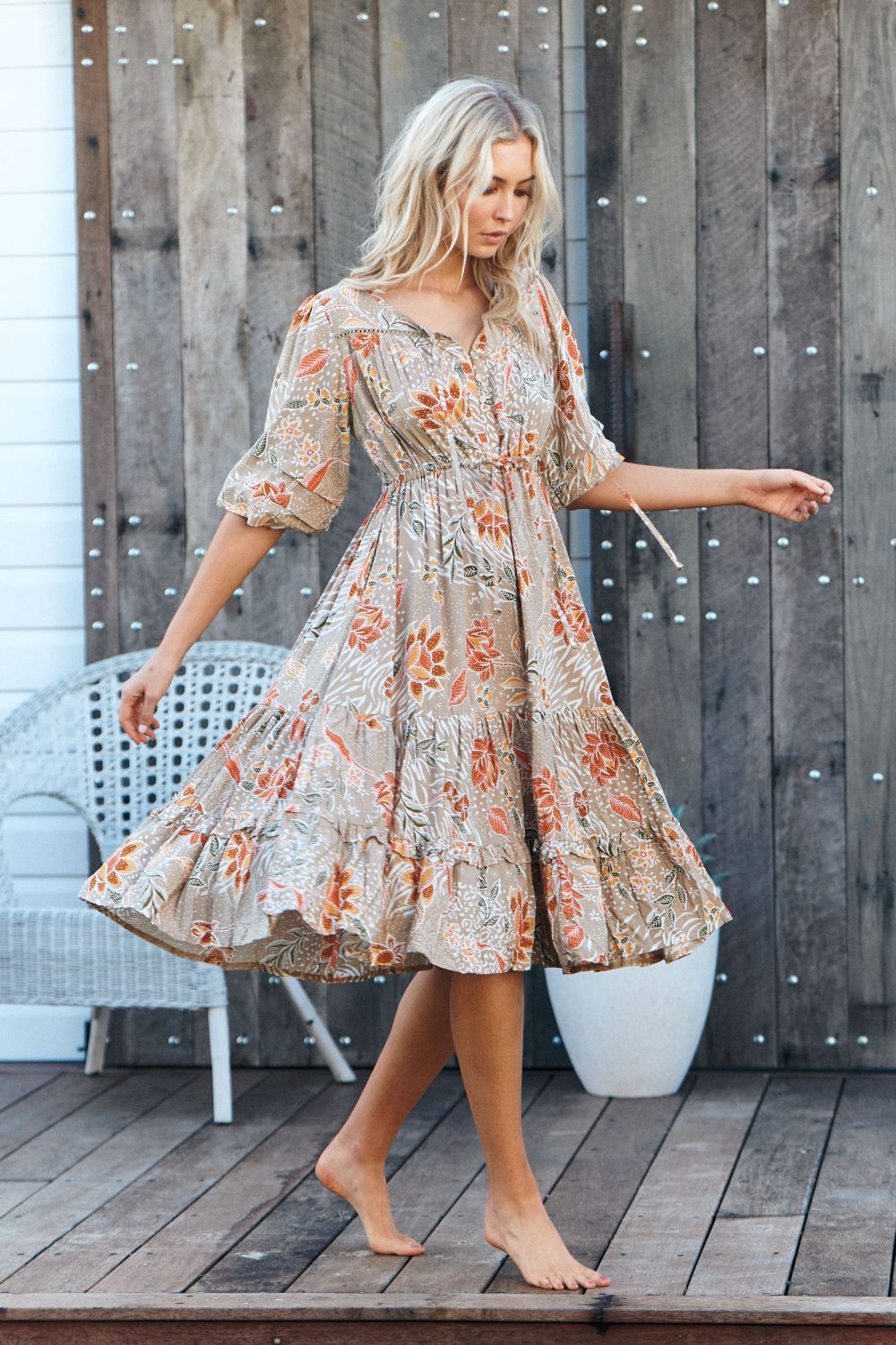JAASE Fallon Olly Midikleid Orange – Trendiges Kleid für Damen -  XS, Kleid, Strandkleidung, Erwachsene, Person, Frau, Kleid, Strandkleidung, Erwachsene, Person, Frau, Kleid, Strandkleidung, Erwachsene, Person, Frau, Kleid, Strandkleidung, Erwachsene, Per