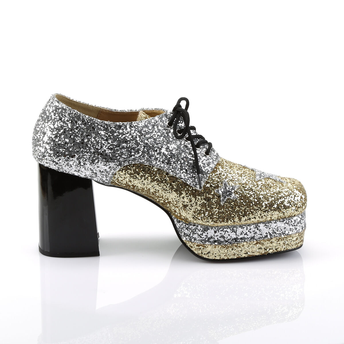 Funtasma GLAMROCK-02 Herren Halbschuh Silber Gold EU 40-41