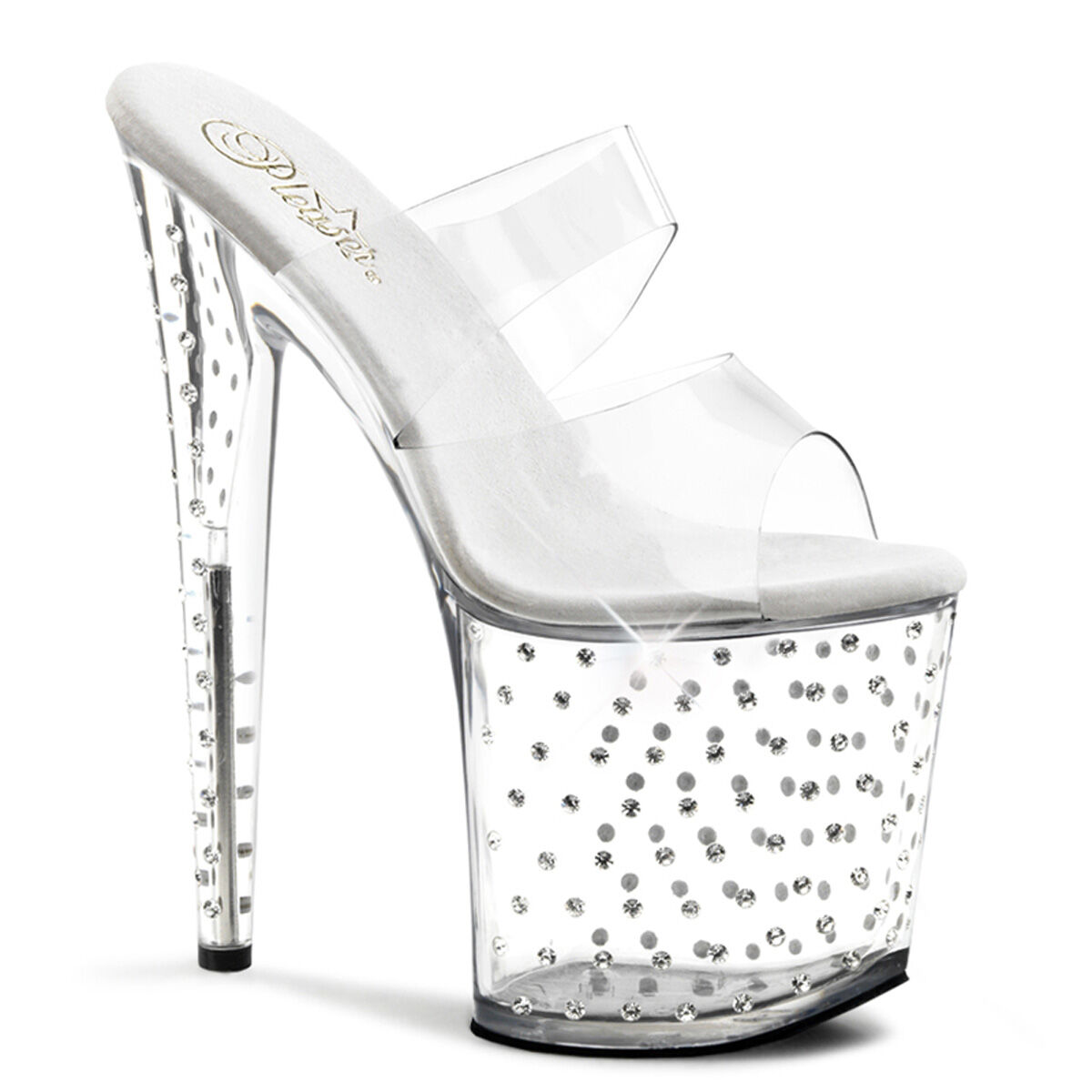 Pleaser STARDUST-802 Damen Slipper Transparent