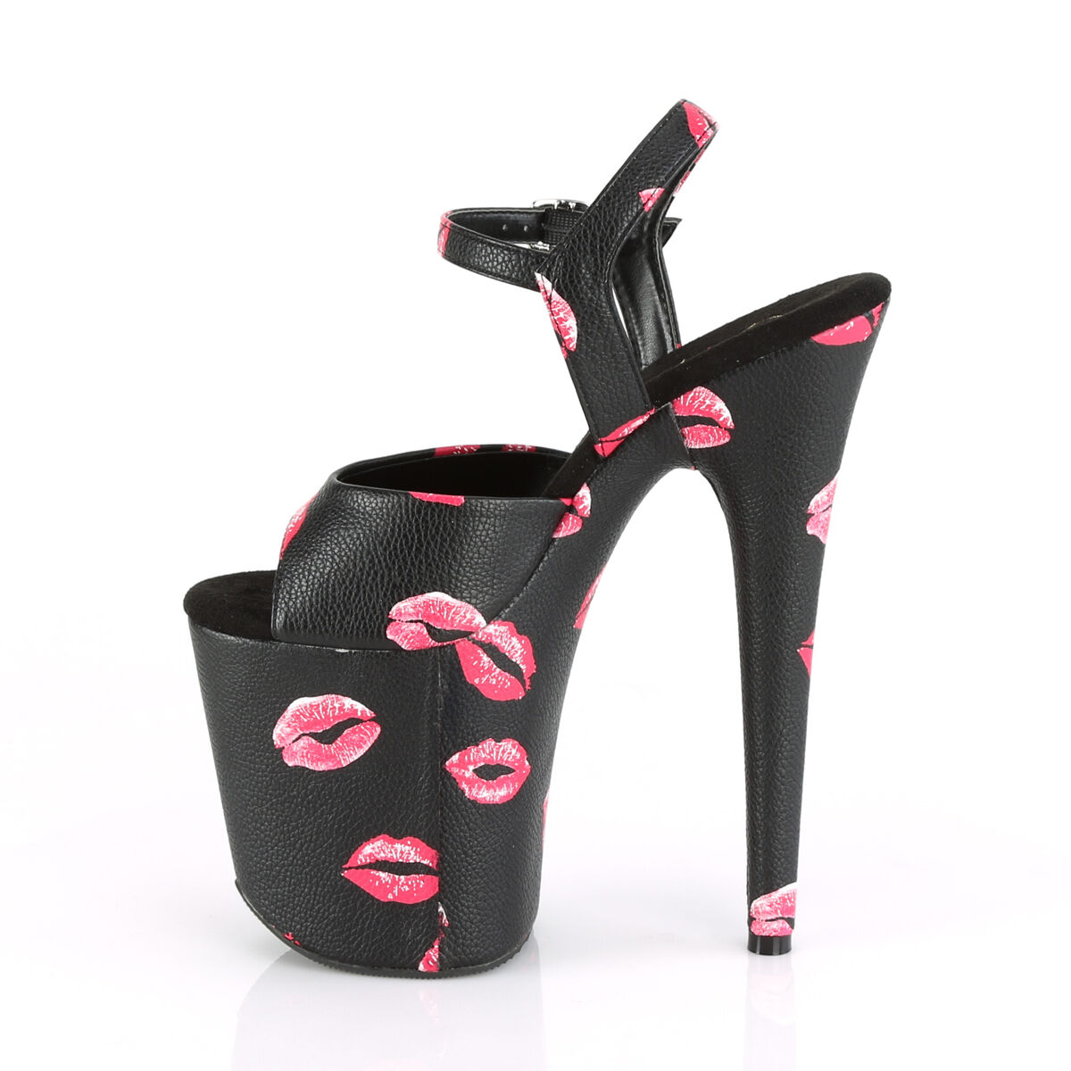 Pleaser FLAMINGO-809KISSES Damen Sandale Schwarz  EU 42