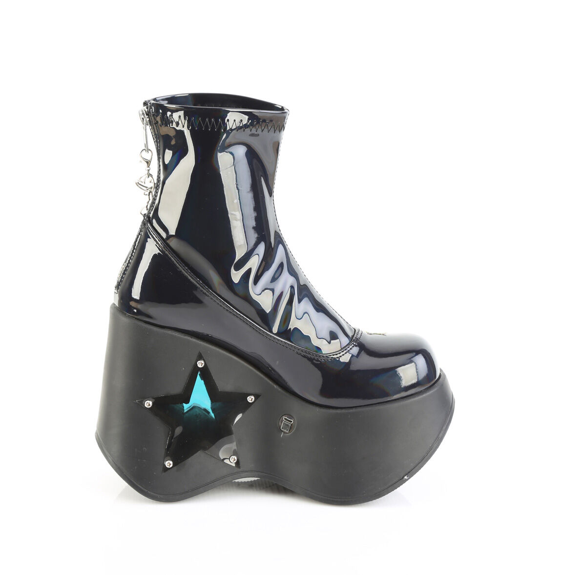 DemoniaCult BLAZE-108 Plateau Stiefeletten Schwarz Holo EU 36