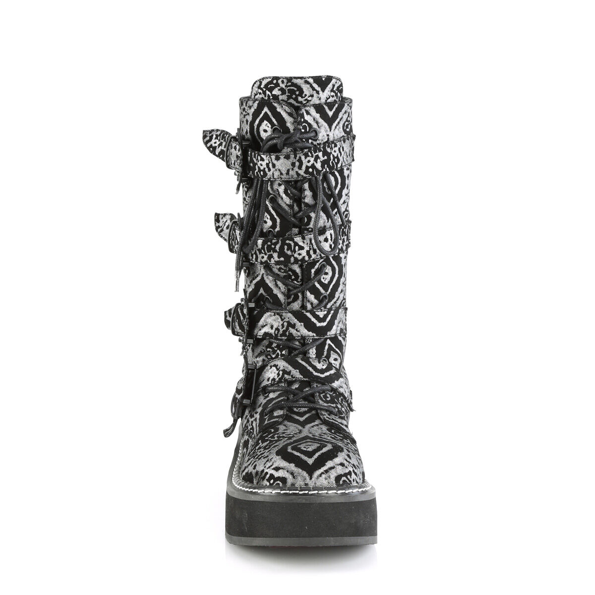 DemoniaCult EMILY-322 Damen Stiefel Schwarz Silber EU 40