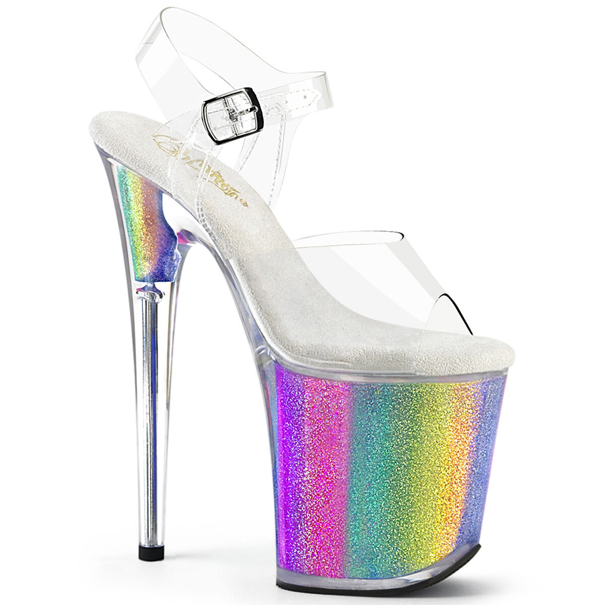 Pleaser FLAMINGO-808RG-01 Damen Sandale Transparent