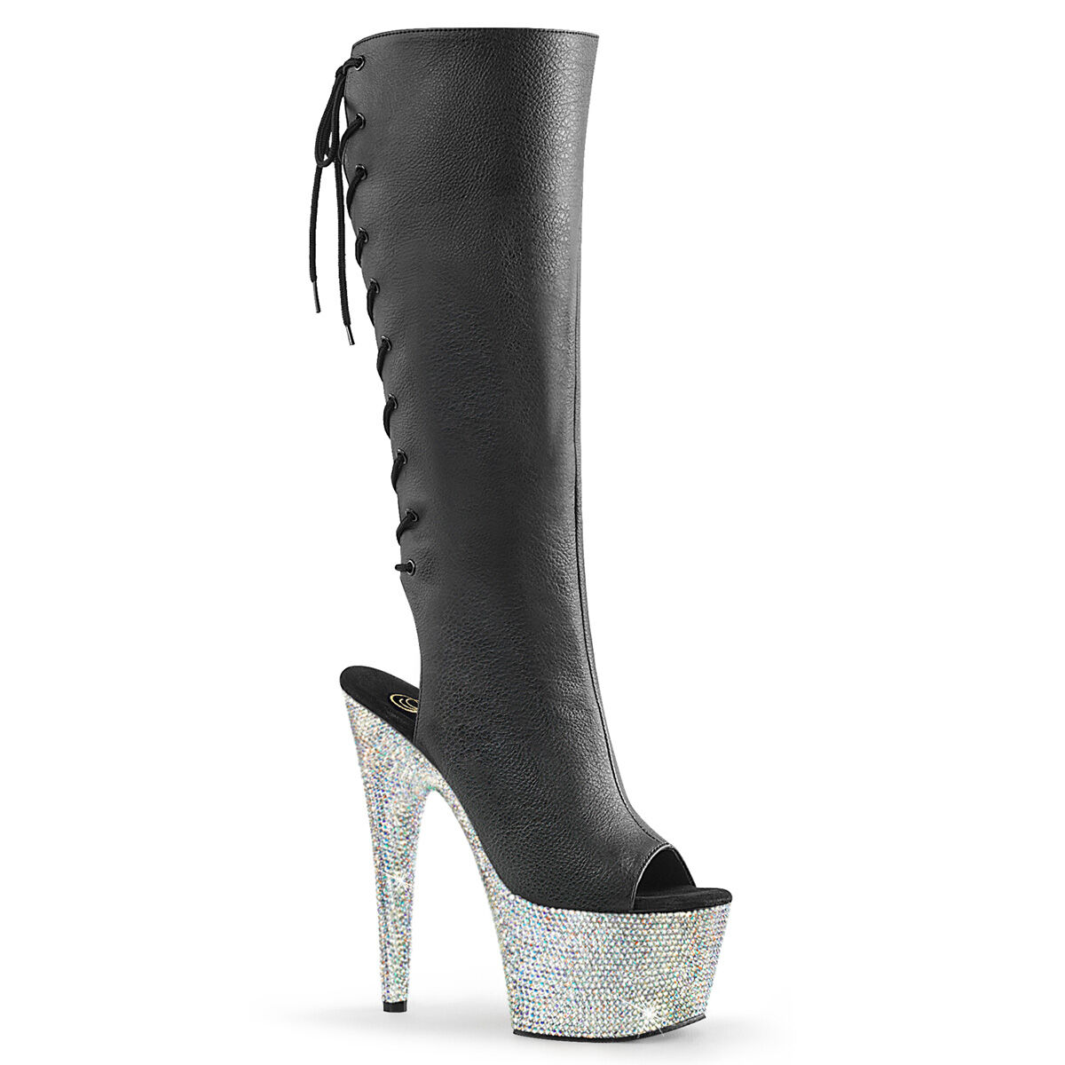 Pleaser BEJEWELED-2018-7 Damen Stiefel Schwarz  EU 35