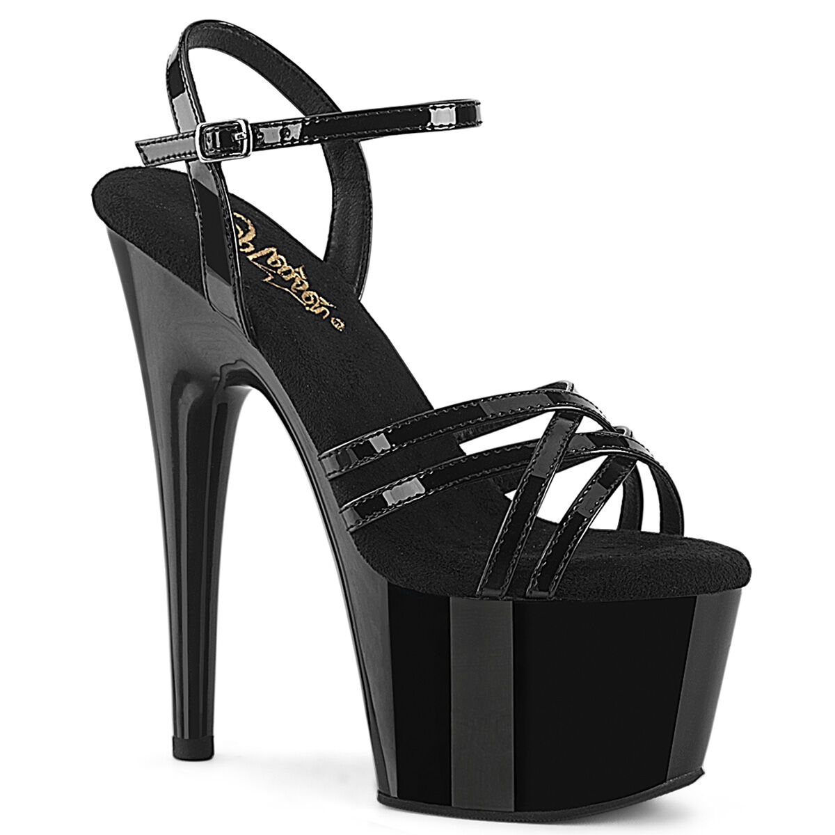 Pleaser ADORE-717 Plateau Sandalen Schwarz Lack EU 35