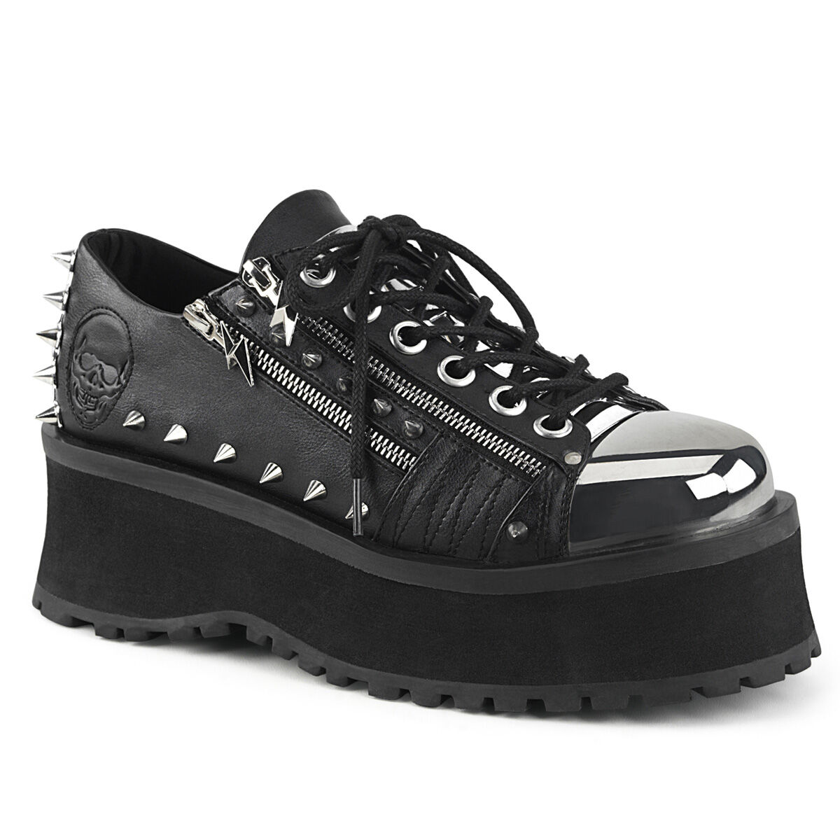 DemoniaCult GRAVEDIGGER-04 Unisex Halbschuh Schwarz  EU 36