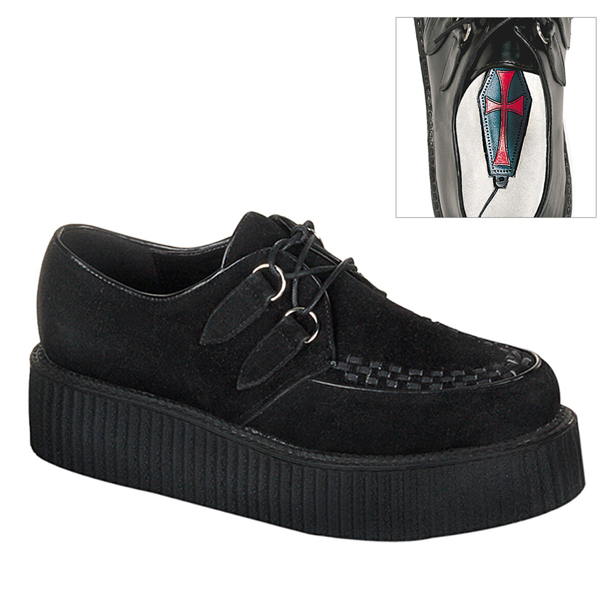 DemoniaCult CREEPER-402S Unisex Creeper Schwarz  EU 38