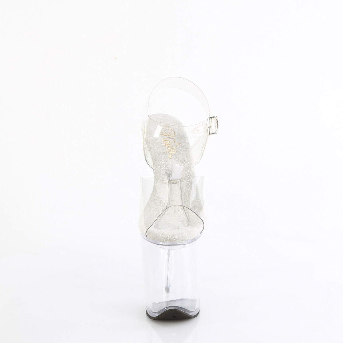 Pleaser TREASURE-808FLA Damen Sandale Transparent  EU 36