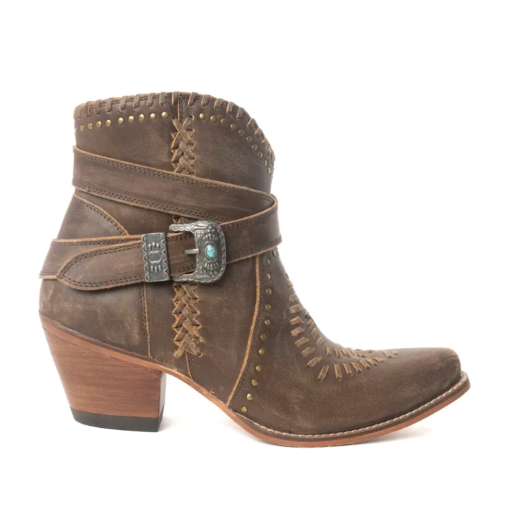 MYRA Haleys High Peak Botki Western Boho Dusty Tan
