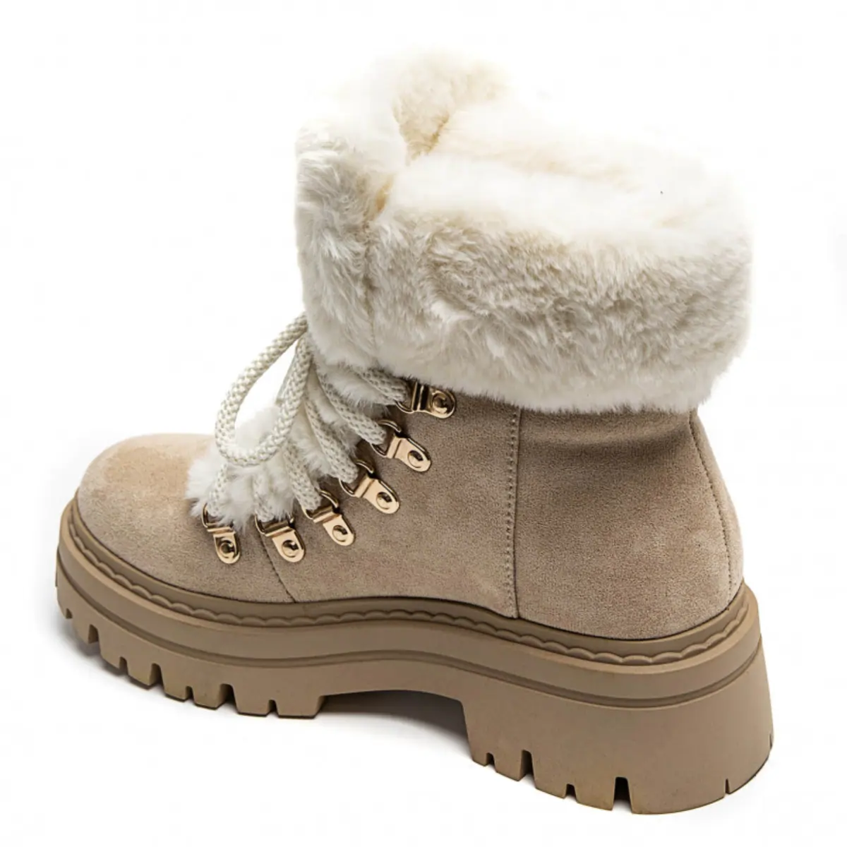 PeachyBoots Flauschige Winterstiefel Beige 41