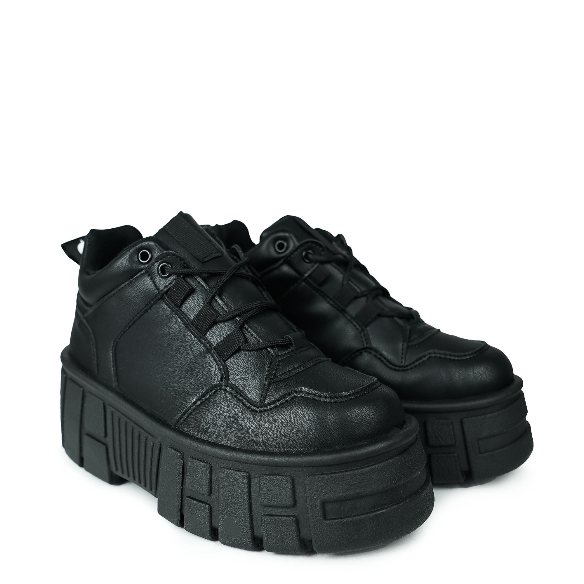 ALTERCORE NISSA Vegan – Czarne buty na platformie ze słupkowym obcasem , Schuhe, Sneaker, Leder, Gummisohle, schwarz, Schuhe, Sneaker, Schwarz, Plateau-Sohle, Stiefel-ähnlich, Stiefel, Leder, Schwarz, dicke Sohle, Sneaker, Sneaker, Schuhe, Schwarz, Gummis