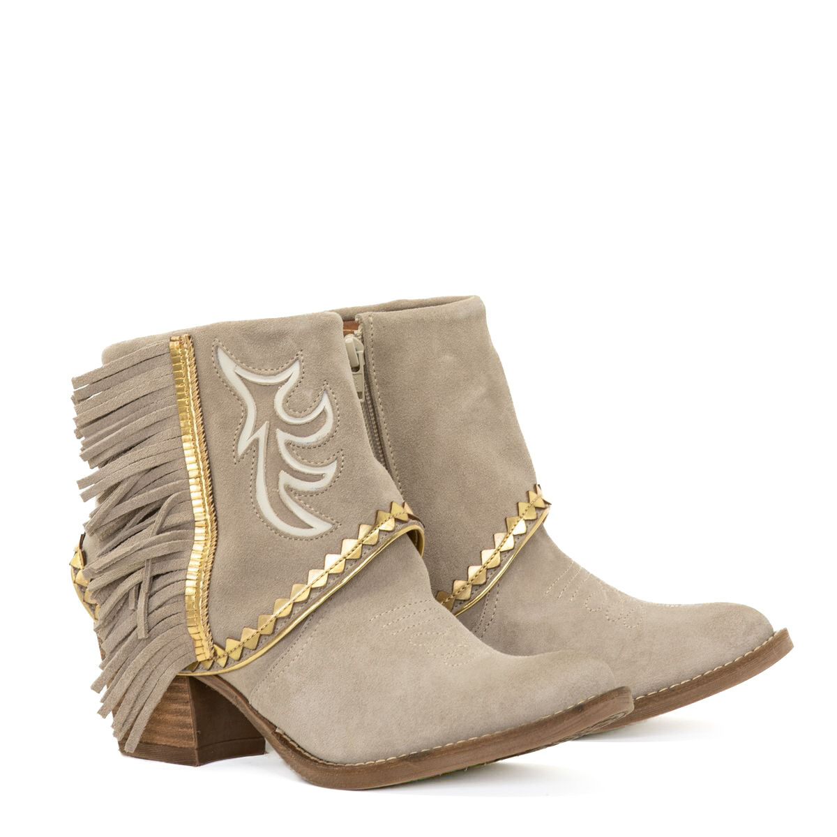 NEMONIC Boho Wildleder Fransen Booties Ante Pebble Hielo 2108 Lichtgrau Gold - 39, Bekleidung, Schuhwerk, Schuh, Bekleidung, Schuhwerk, Schuh, Bekleidung, Schuhwerk, Schuh, Bekleidung, Schuhwerk, Schuh