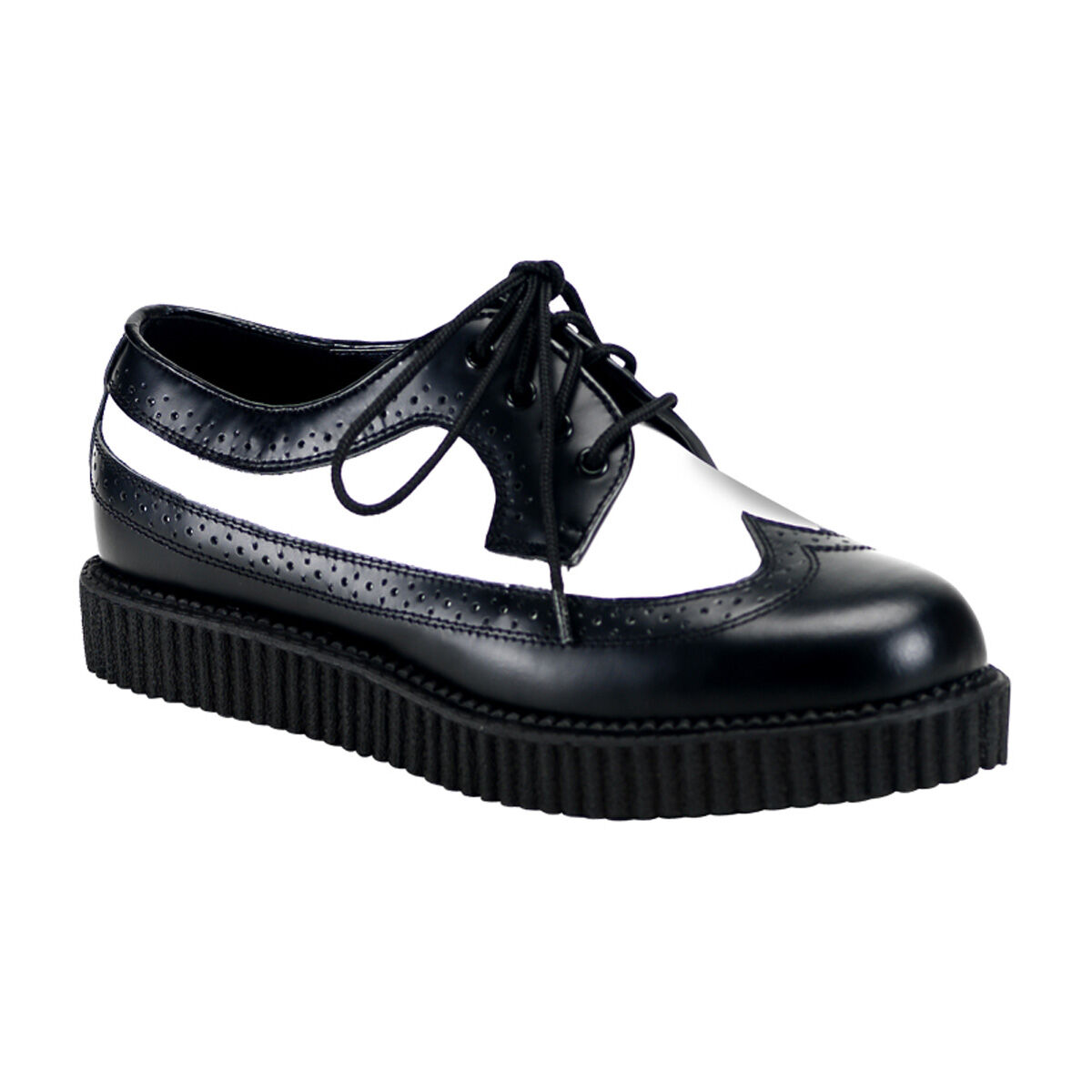 DemoniaCult CREEPER-608 Unisex Creeper Schwarz Weiß