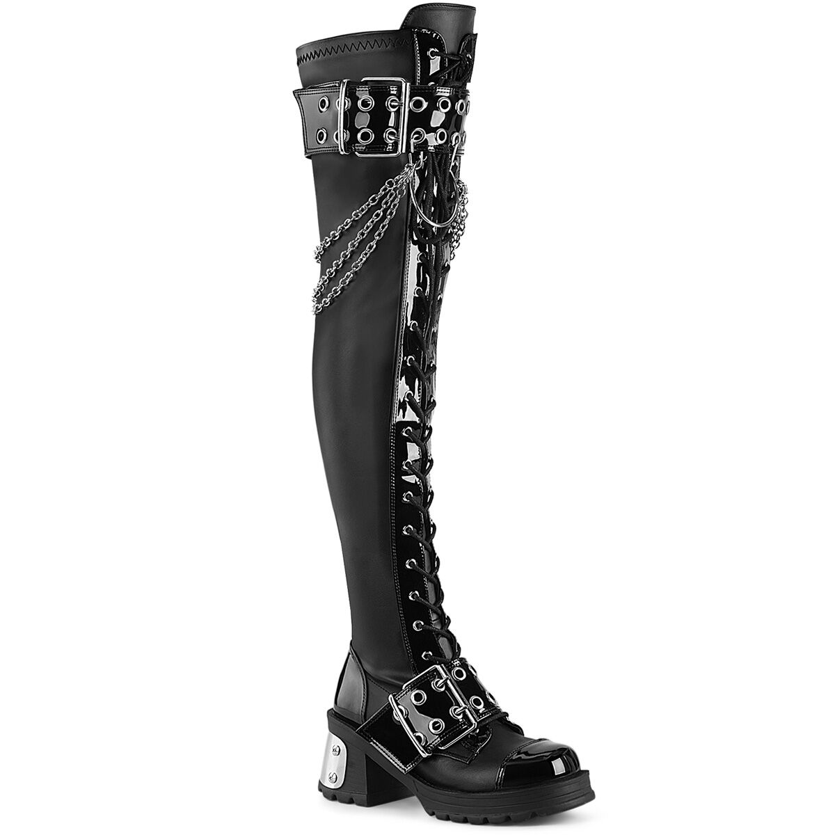 DemoniaCult BRATTY-304 Damen Stiefel Schwarz  EU 36