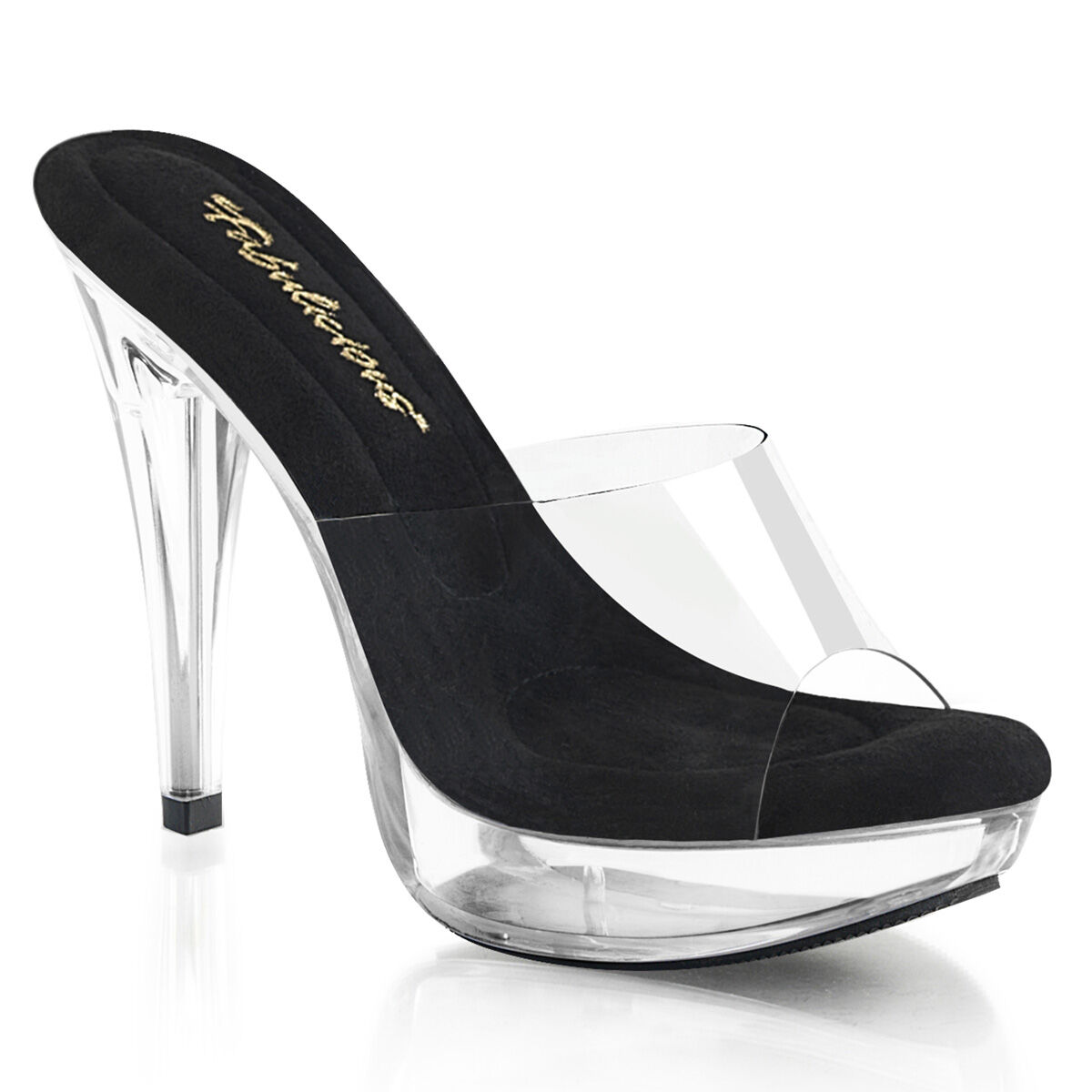 Fabulicious COCKTAIL-501 Damen Slipper Schwarz Transparent  EU 41
