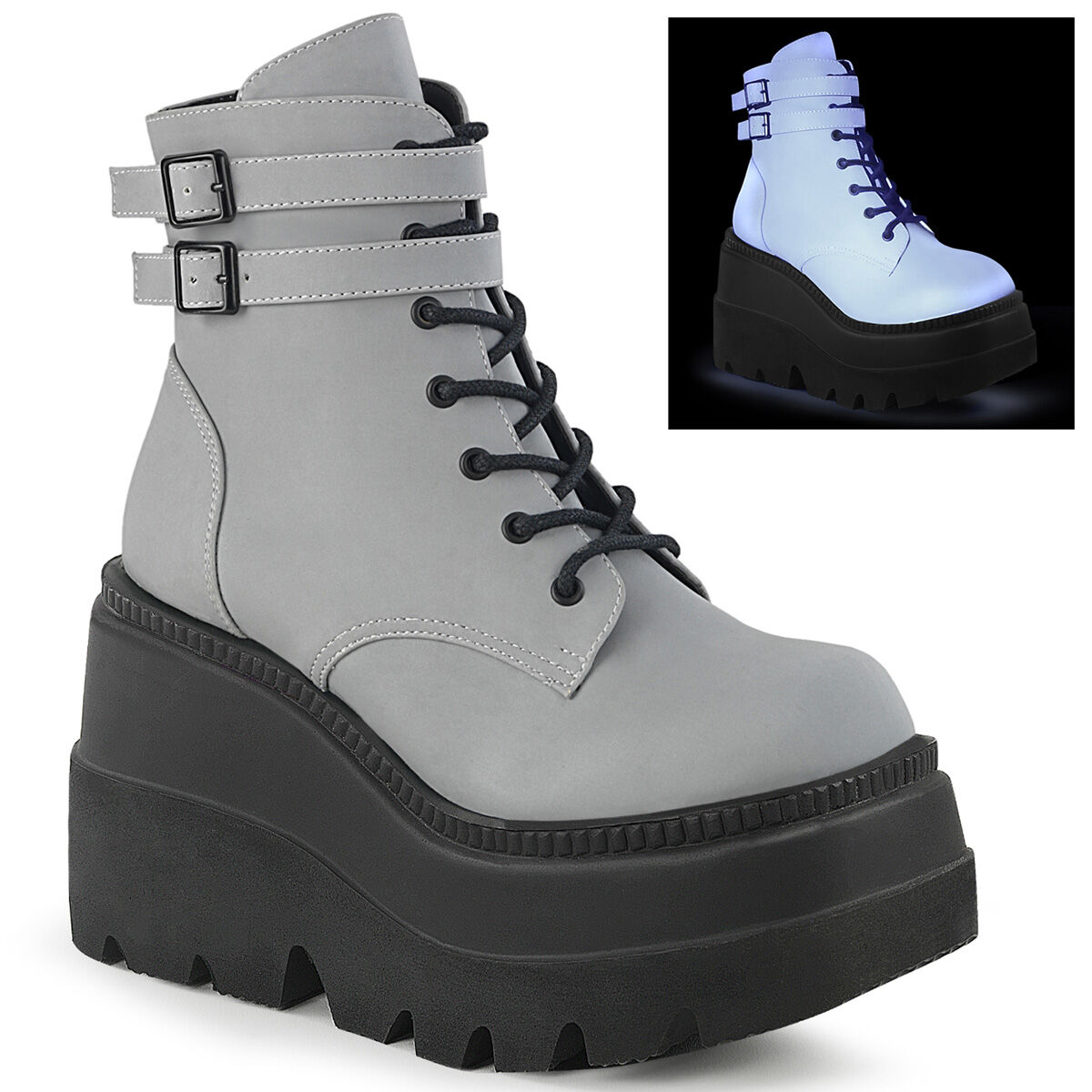 Discover the SHAKER-52 wedge ankle boot from DemoniaCult