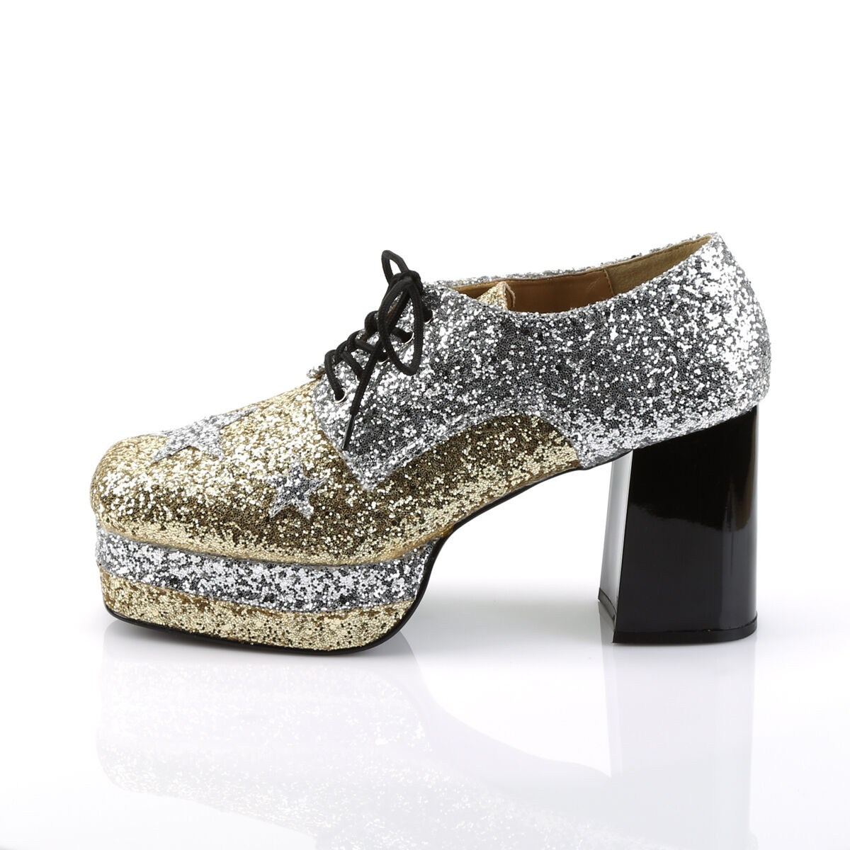 Funtasma GLAMROCK-02 Herren Halbschuh Silber Gold EU 40-41