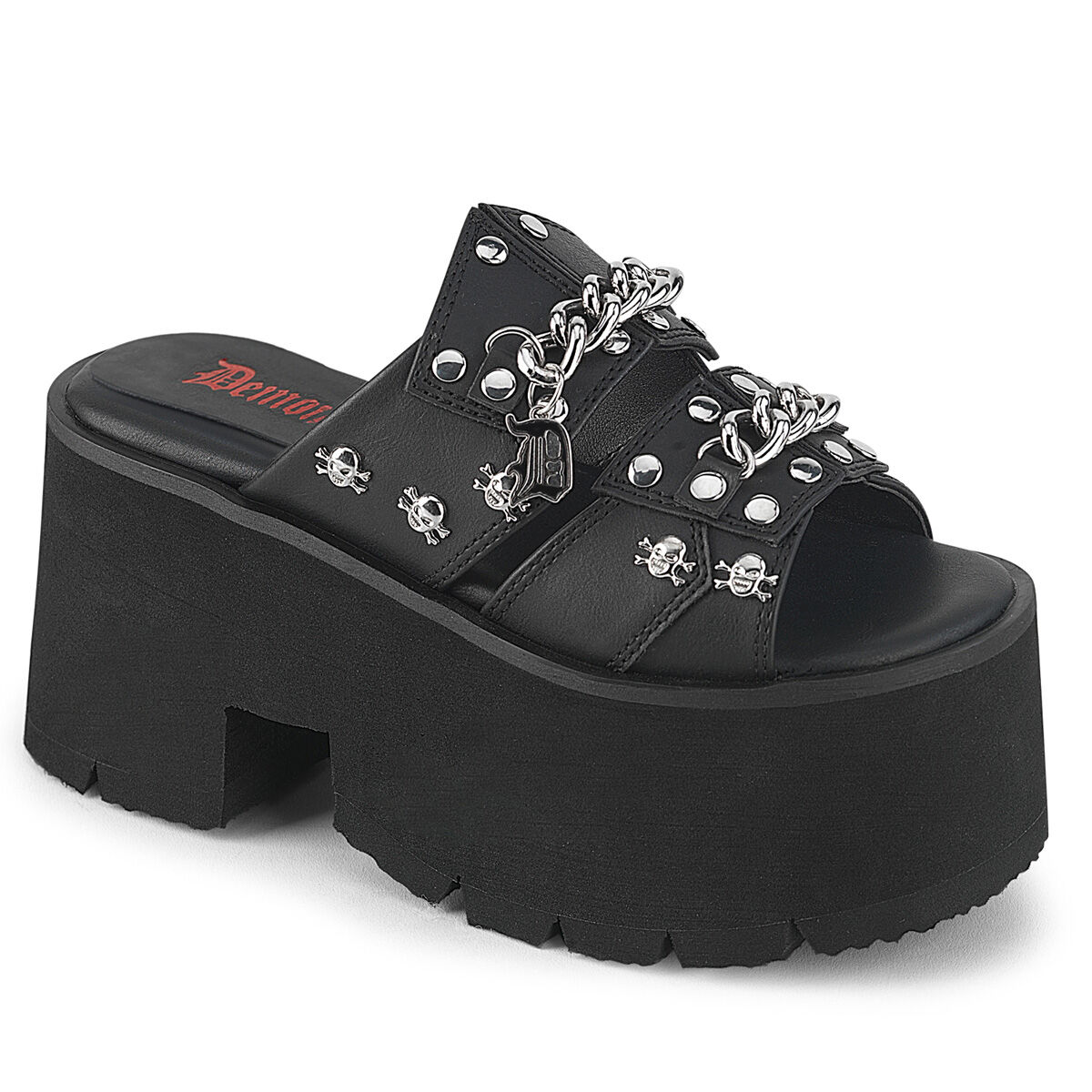 DemoniaCult ASHES-08 Sandalen Schwarz Vegan Leder EU 36