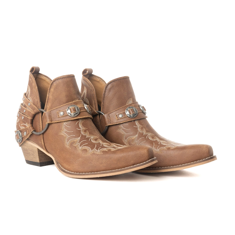 Kopie von MYRA Haleys High Peak Boho Westernstiefeletten Dusty Tan #1