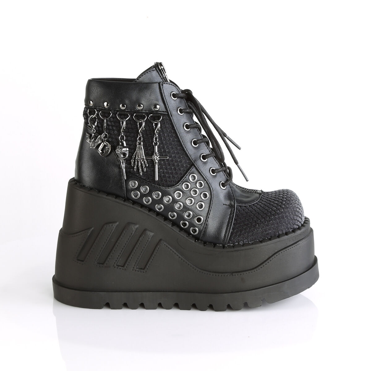 DemoniaCult STOMP-18 Damen Stiefelette Schwarz Grau EU 35