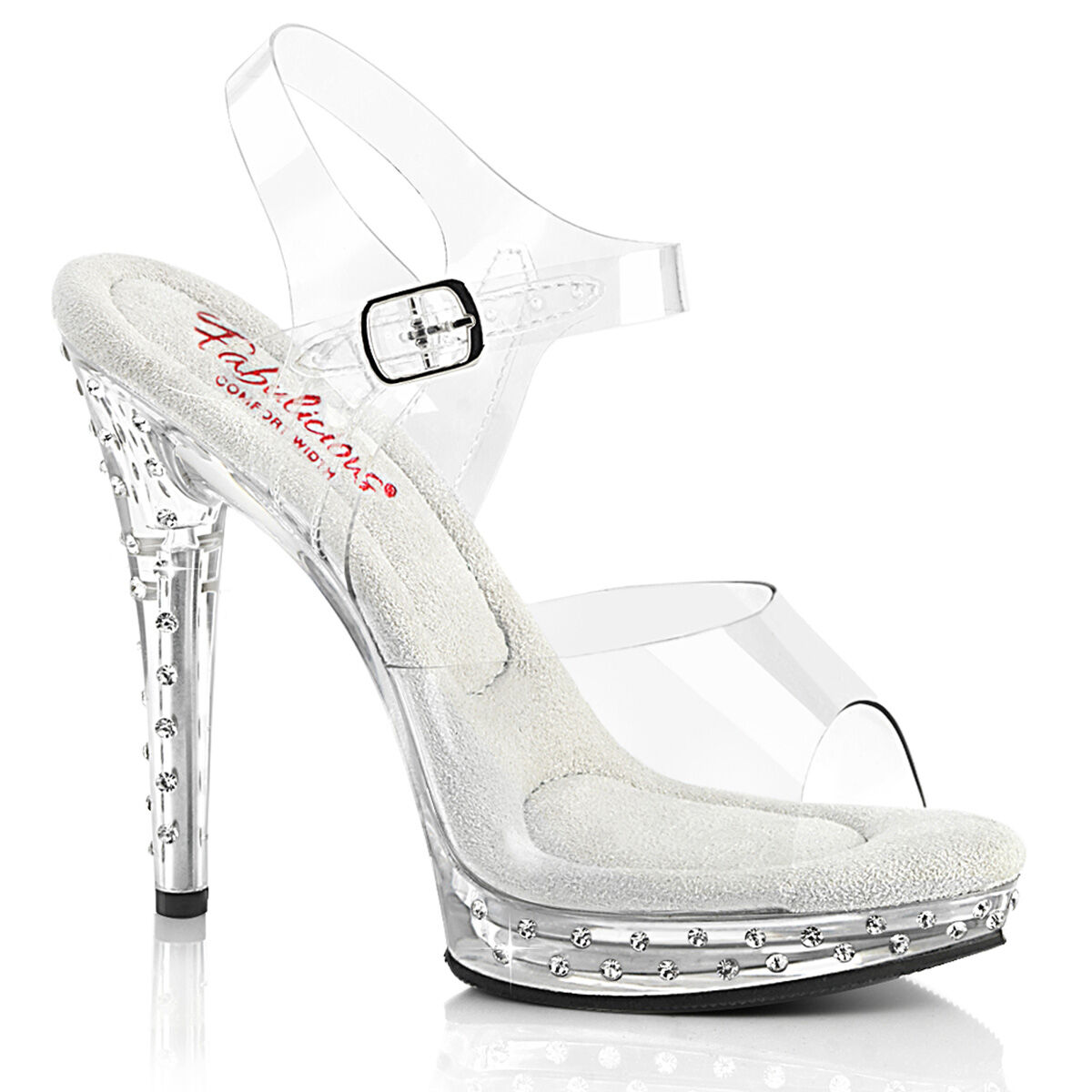 Fabulicious GLORY-508SDT Comfort Wide Damen Sandale Transparent  EU 36