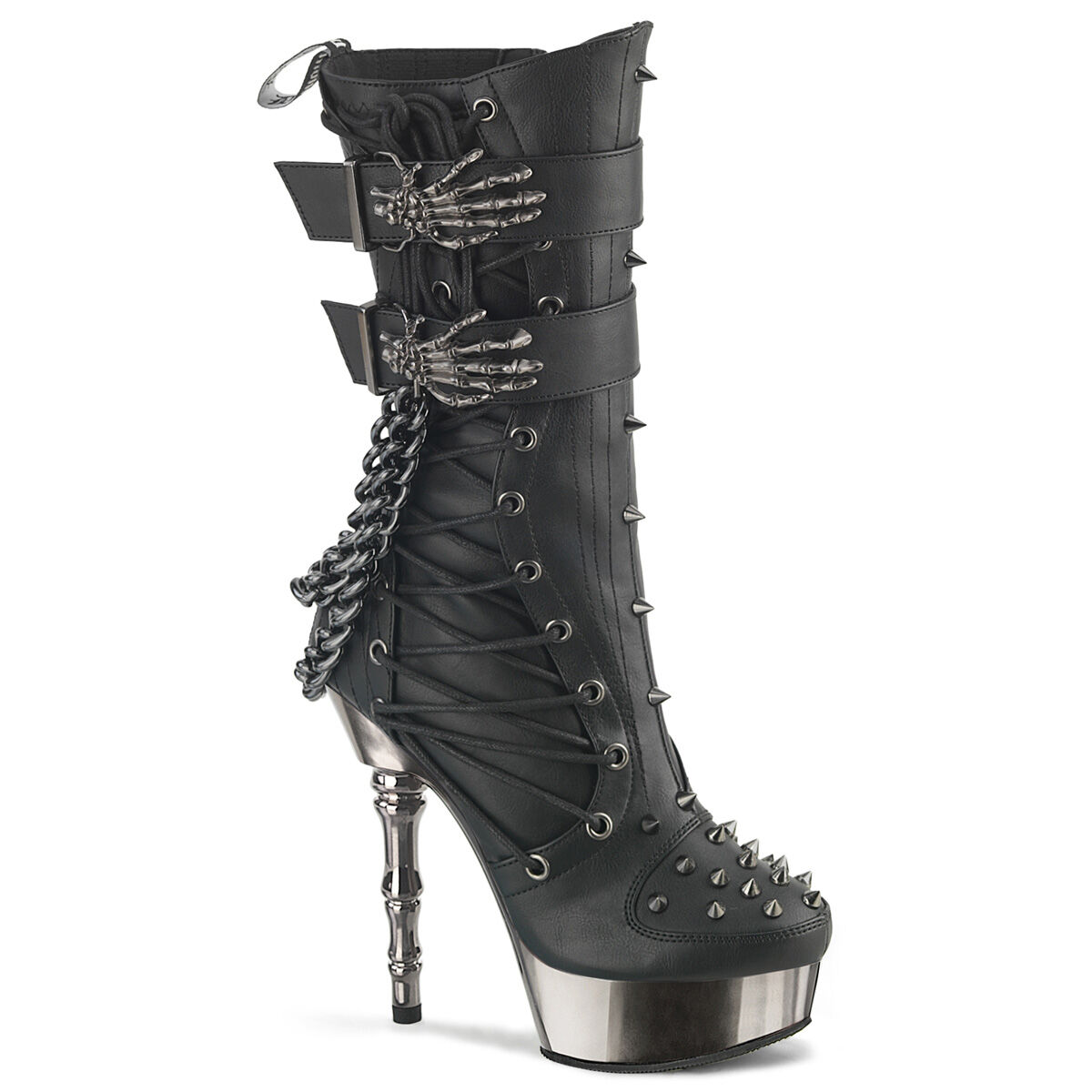 DemoniaCult MUERTO-159 Stiefel Schwarzes Veganes Leder - Chrom EU 35, Bekleidung, Schuhwerk, Schuh, Hoher Absatz, Bekleidung, Schuhwerk, Schuh, Hoher Absatz, Bekleidung, Schuhwerk, Schuh, Hoher Absatz, Bekleidung, Schuhwerk, Schuh, Hoher Absatz, Bekleidun