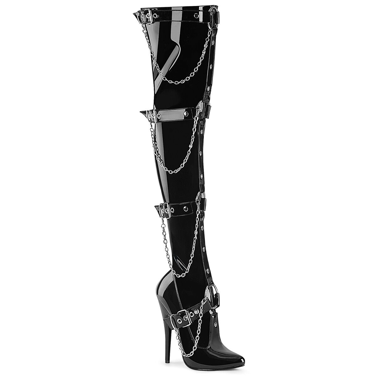 Devious DOMINA-3027 Domina Stiefel Schwarz Lack EU 36