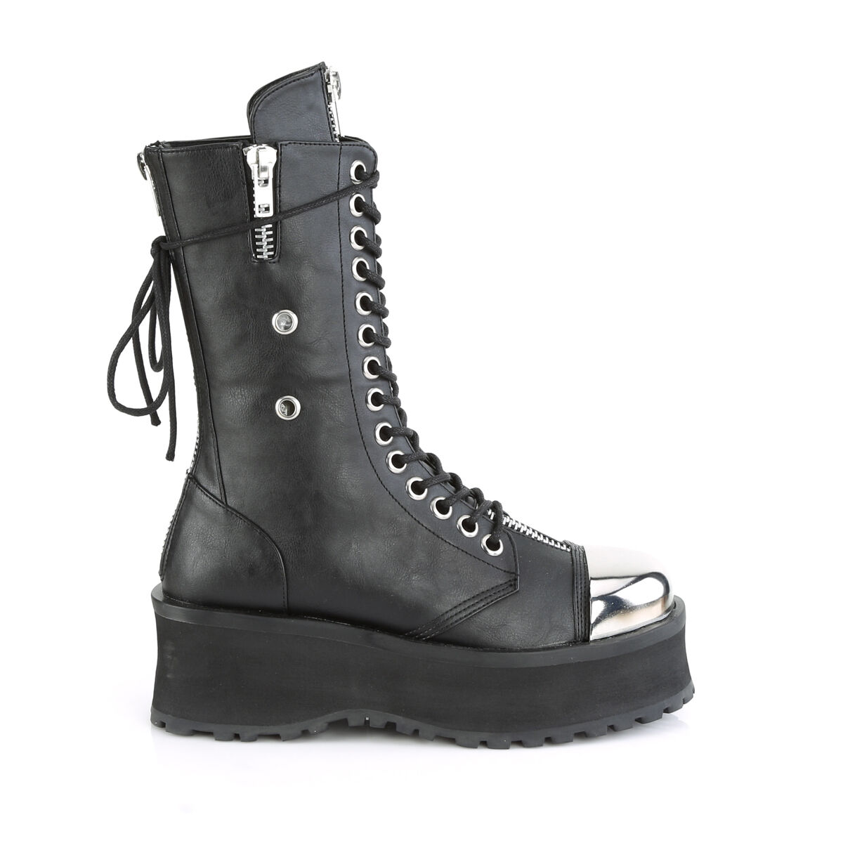 DemoniaCult GRAVEDIGGER-14 Unisex Stiefel Schwarz  EU 38