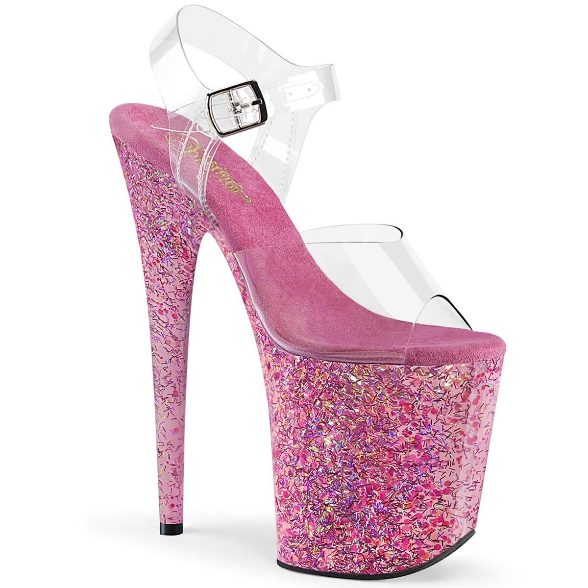 Pleaser FLAMINGO-808CF Damen Sandale Transparent  EU 36