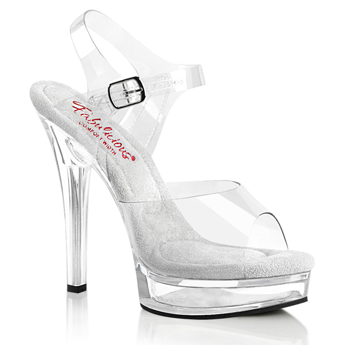 Fabulicious MAJESTY-508 Comfort Wide Damen Sandale Transparent  EU 35