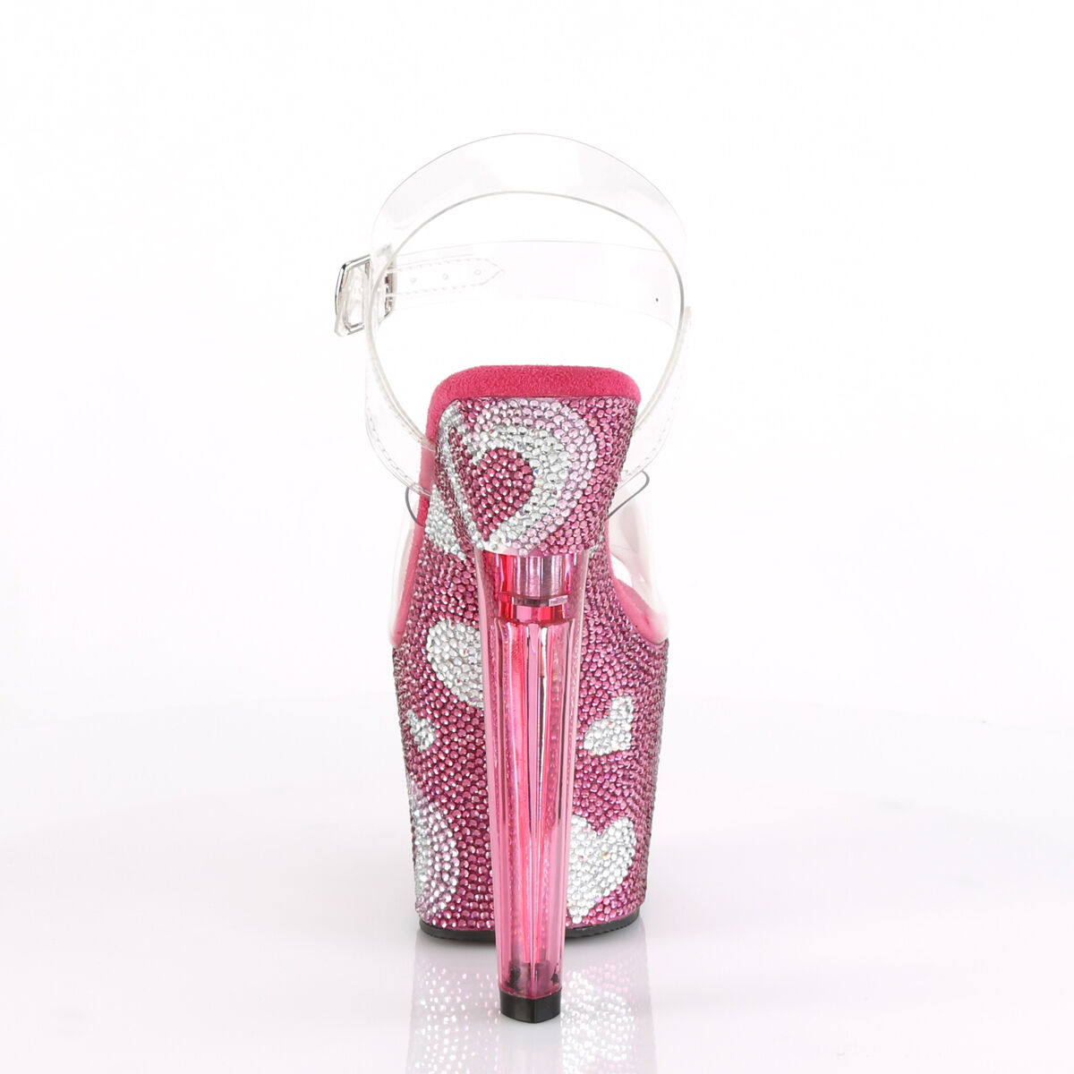 Pleaser LOVESICK-708HEART Damen Sandale Transparent  EU 36