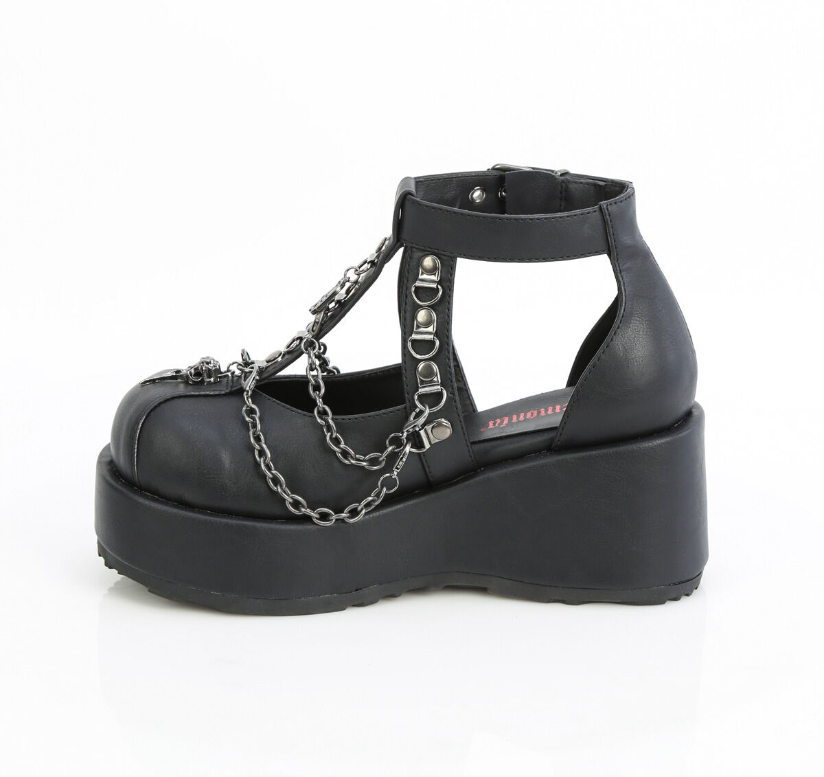 DemoniaCult CUBBY-28 Plateau Cage Schuhe Schwarz Veganleder EU 36