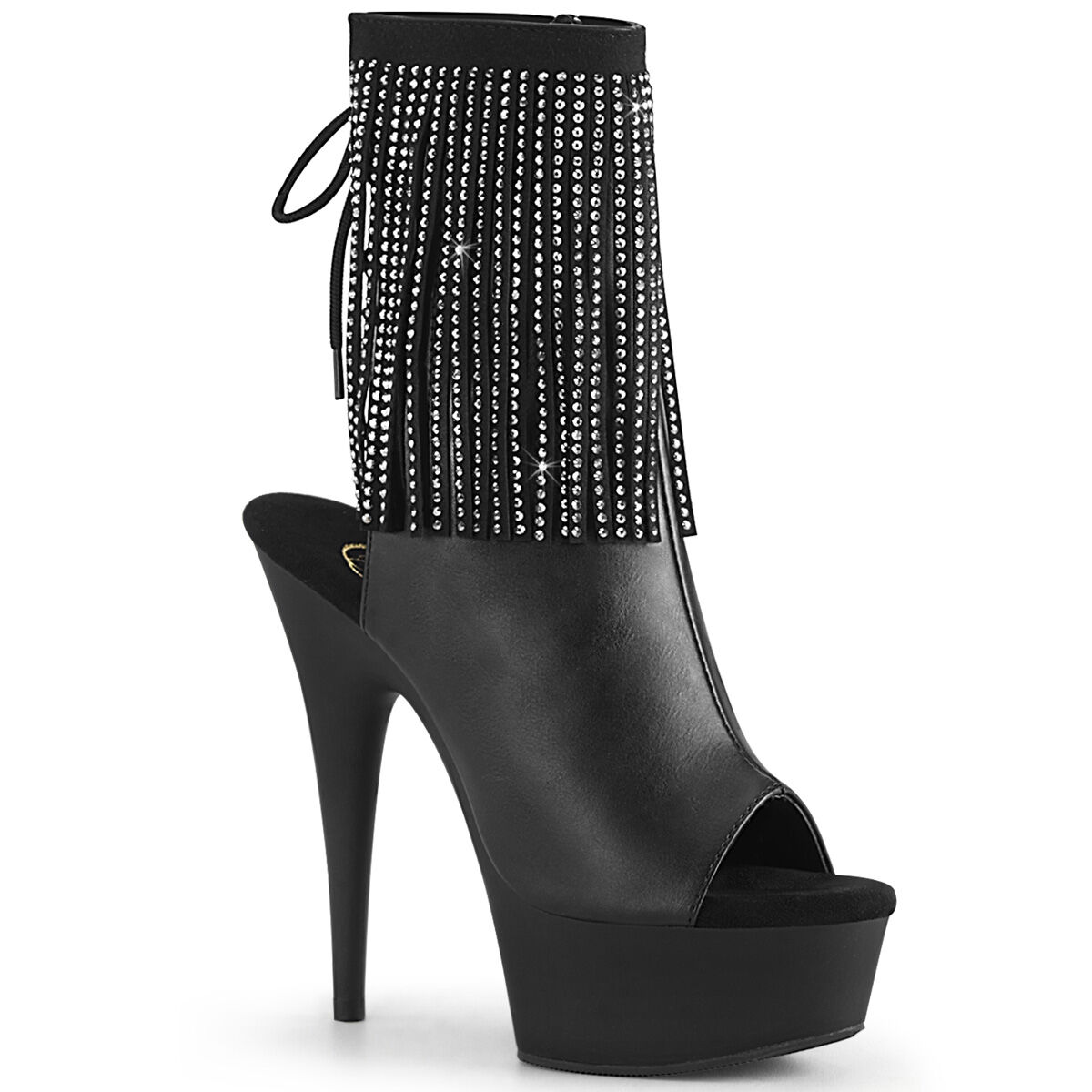 Pleaser DELIGHT-1018RSF Damen Stiefelette Schwarz  EU 43