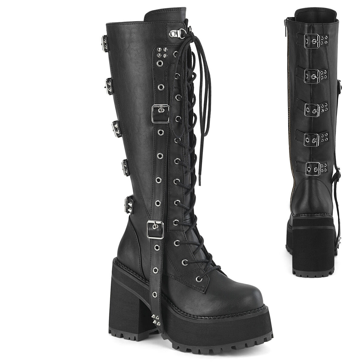 DemoniaCult ASSAULT-218 Damen Stiefel Schwarz  EU 41
