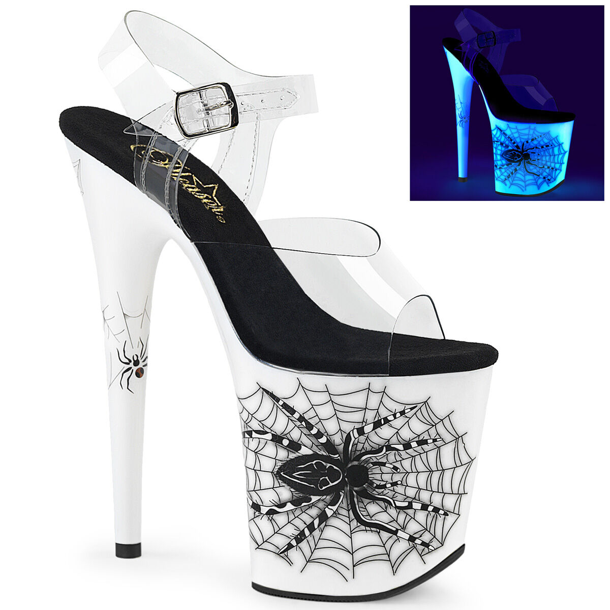 Pleaser FLAMINGO-808SW Damen Sandale Transparent  EU 36