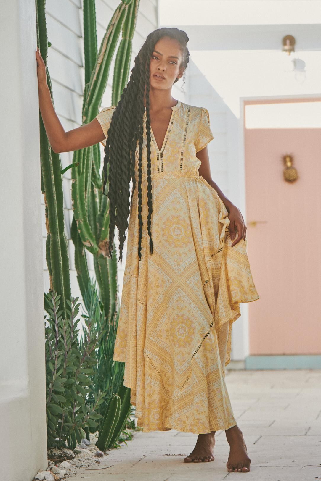 JAASE Tigris Print Champagner Kleid Gelb – Elegantes Sommerkleid für Damen -  XS, Erwachsener, Weiblich, Person, Frau, Haare, Erwachsener, Weiblich, Person, Frau, Haare, Erwachsener, Weiblich, Person, Frau, Haare, Erwachsener, Weiblich, Person, Frau, Haar