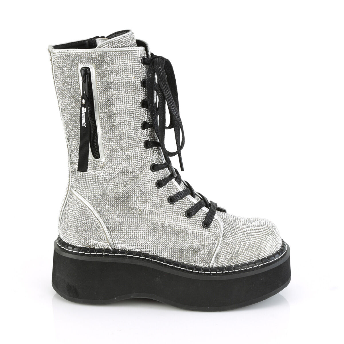 DemoniaCult EMILY-362 Damen Stiefel Silber  EU 36