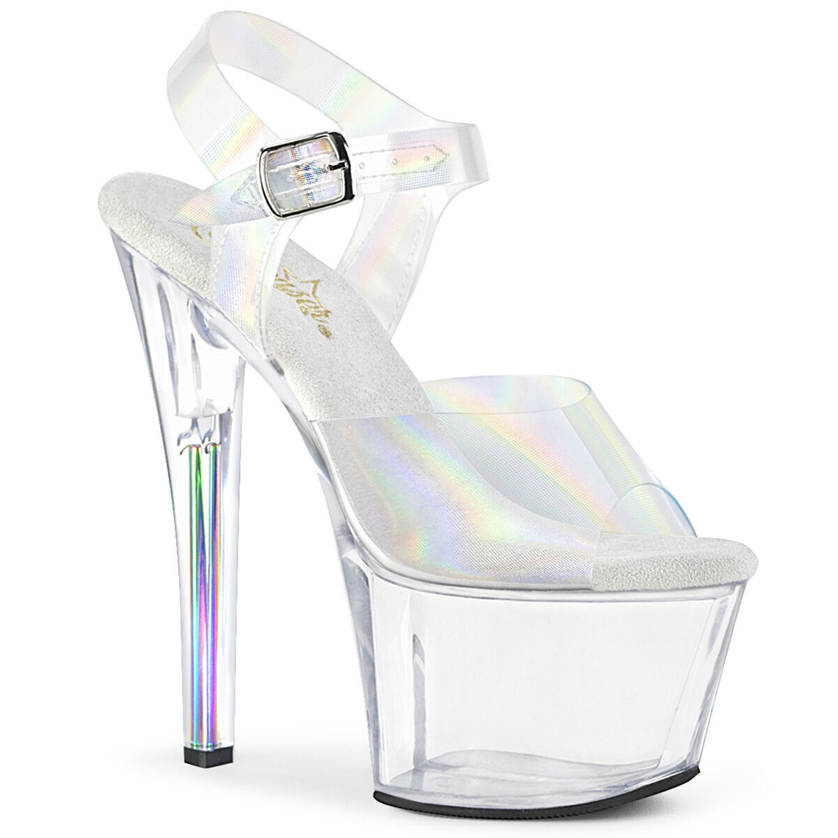 Pleaser SKY-308N-RBH Damen Sandale Transparent