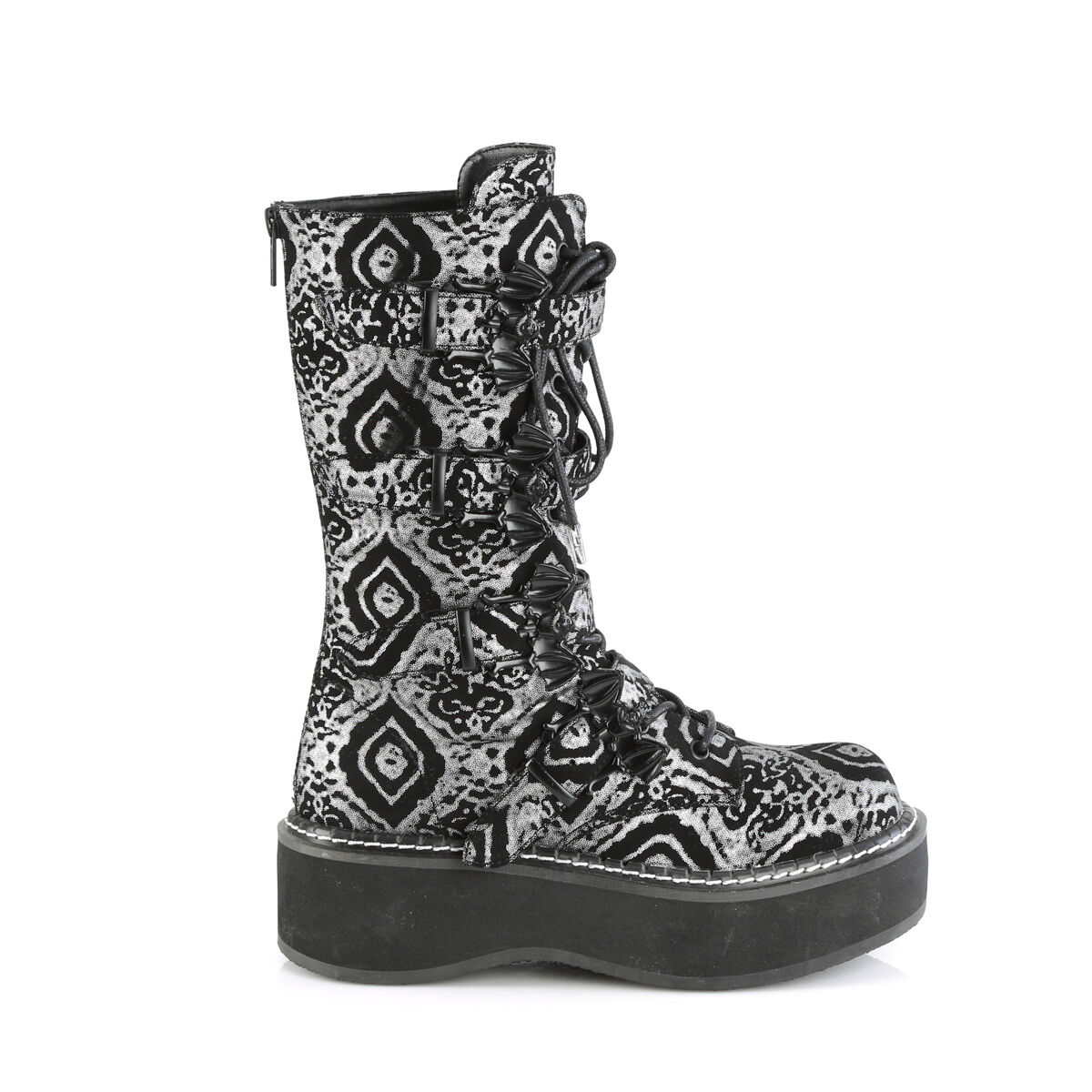 DemoniaCult EMILY-322 Damen Stiefel Schwarz Silber EU 40