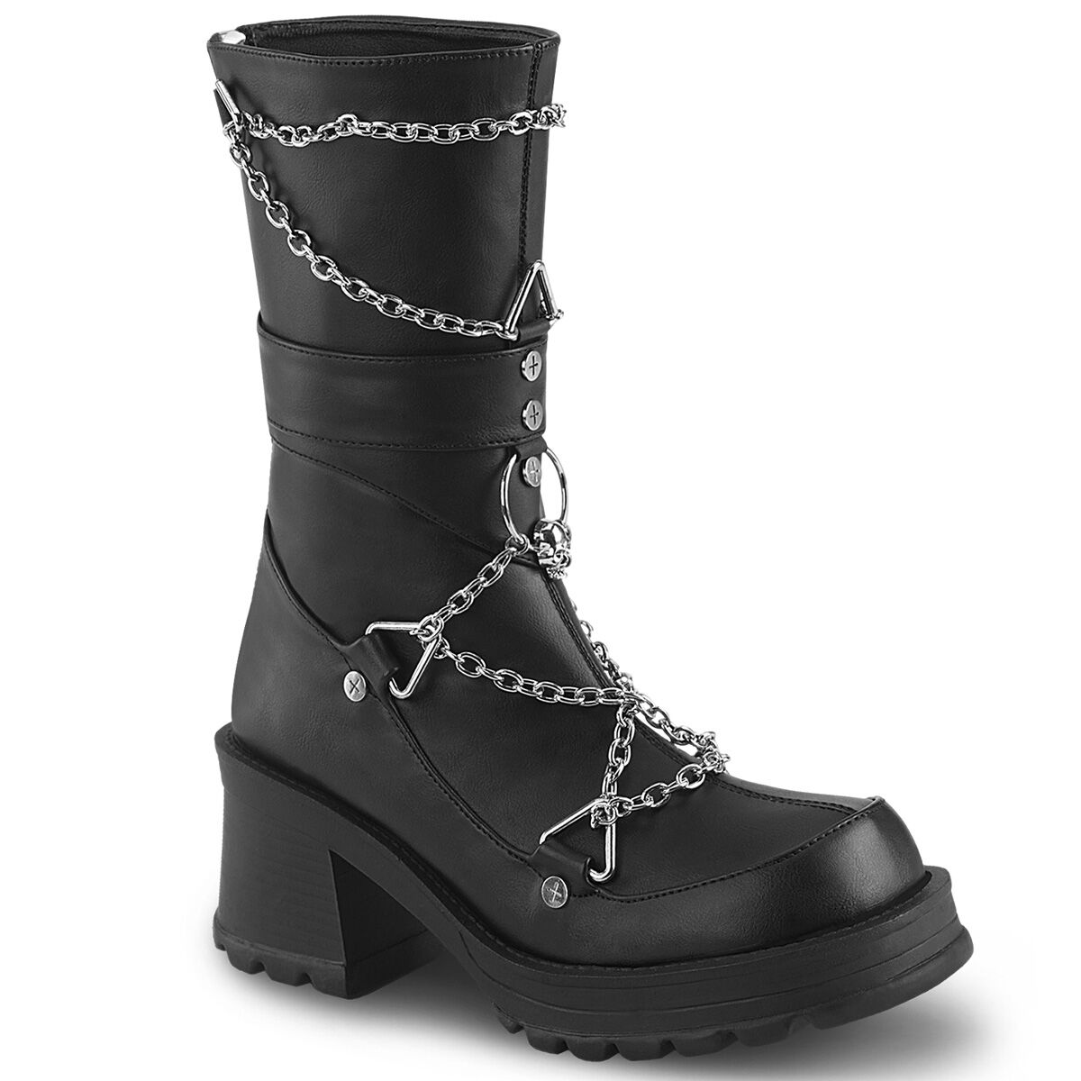 DemoniaCult BRATTY-120 Damen Stiefel Schwarz  EU 36